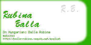 rubina balla business card